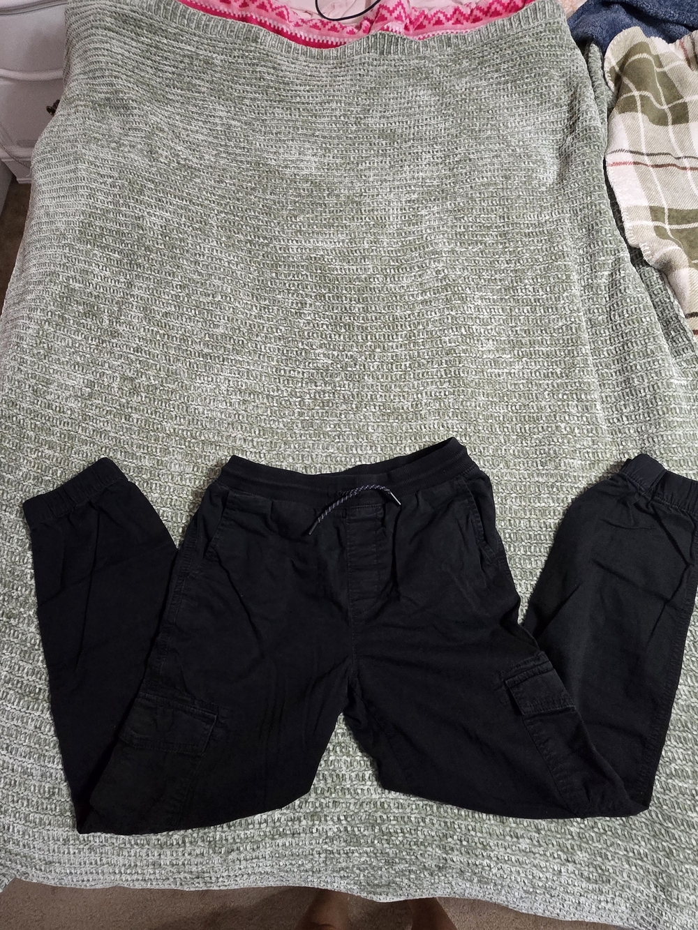 Sonoma Black Cargo Joggers with Drawstring Waist